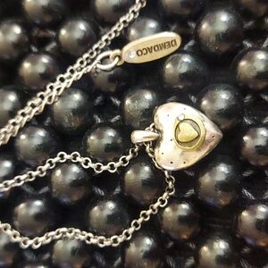 Demdaco Silver Heart 2 Sided "Heart Of Gold" Pendant Necklace